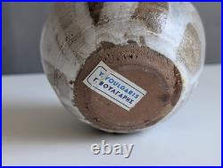 Vintage Greek Studio Pottery Vase Y. Voulgaris Signed