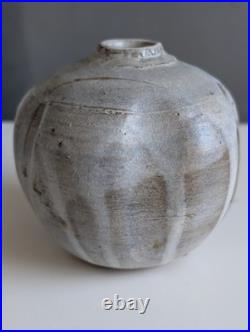 Vintage Greek Studio Pottery Vase Y. Voulgaris Signed