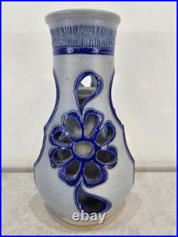 Vintage Gres De La Roche Salt Glazed Vase Signed