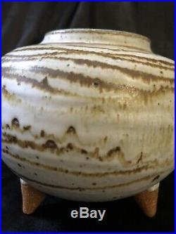 Vintage Hand Made Art Pottery Tripod Vase/Pot Signed Raymond Gallucci Home Decor