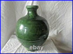 Vintage Hand Made Original Decorative Jug / Pot with a Green High Quality Glaze