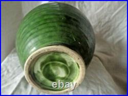 Vintage Hand Made Original Decorative Jug / Pot with a Green High Quality Glaze