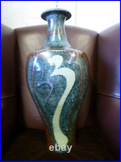 Vintage Handmade Thrown Stoneware David Frith HUGE Vase Studio pottery CPA Welsh