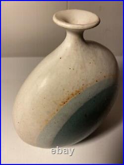 Vintage Isabel Parks Studio Art Pottery Blue Moon Bud Vase 6 Signed