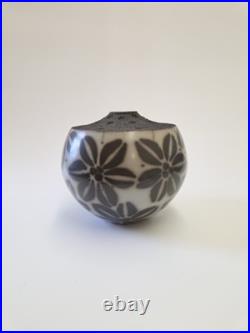 Vintage Jacqui Atkin Textured Studio Pottery Raku Resist Slip Vase Signed