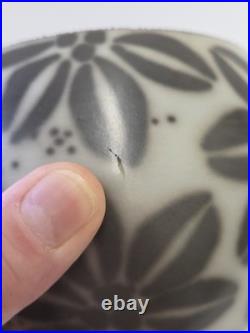 Vintage Jacqui Atkin Textured Studio Pottery Raku Resist Slip Vase Signed