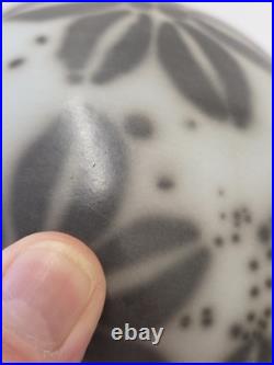 Vintage Jacqui Atkin Textured Studio Pottery Raku Resist Slip Vase Signed