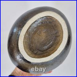 Vintage Japanese Studio Pottery Vase Incised Decoration 19cm High