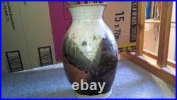 Vintage John Bedding St Ives Studio Pottery Vase JB Mark Stoneware Art