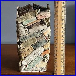 Vintage Judy Adams Studio Art Pottery Vase Vessel Pot Stamped