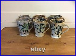 Vintage Karen Harrison Pottery Sudio Mugs/cups X 6