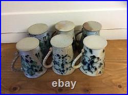 Vintage Karen Harrison Pottery Sudio Mugs/cups X 6