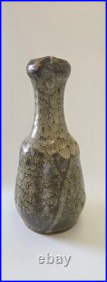 Vintage Large Artist Signed Studio Pottery Green And Brown Toned Vase