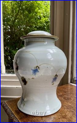 Vintage Large British Art Studio Pottery Ginger Jar Urn Vase Signed Contemporary