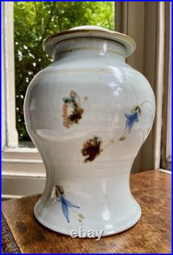 Vintage Large British Art Studio Pottery Ginger Jar Urn Vase Signed Contemporary