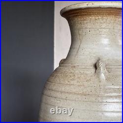 Vintage Large Eddie Hopkins Winchcombe Studio Pottery Lugged Vase 41cm Rustic