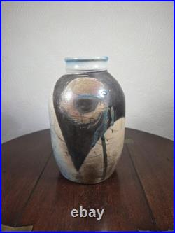 Vintage Large Multicoloured Raku Studio Pottery Vase