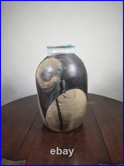 Vintage Large Multicoloured Raku Studio Pottery Vase