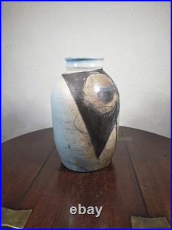 Vintage Large Multicoloured Raku Studio Pottery Vase