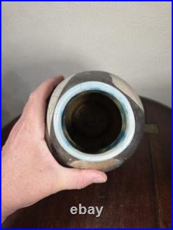 Vintage Large Multicoloured Raku Studio Pottery Vase