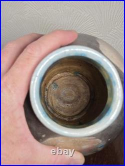 Vintage Large Multicoloured Raku Studio Pottery Vase