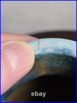 Vintage Large Multicoloured Raku Studio Pottery Vase