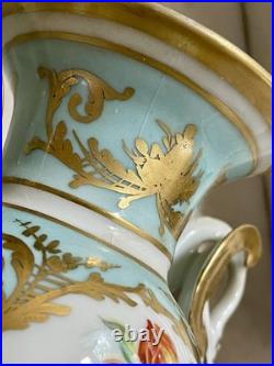 Vintage Le Tallec Limoges French Empire Style Hand Painted Twin Handle Urn Vase