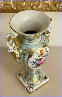 Vintage Le Tallec Limoges French Empire Style Hand Painted Twin Handle Urn Vase Vintage Le Tallec Limoges French Empire Style Hand Painted Twin Handle Urn Vase