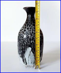 Vintage MCM Studio Art Pottery Drip Glazed Vase