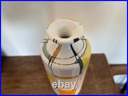 Vintage Mallorca Felanitx Studio Pottery Vase -Hand Painted Geometric MidCentury