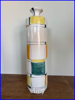 Vintage Mallorca Felanitx Studio Pottery Vase -Hand Painted Geometric MidCentury