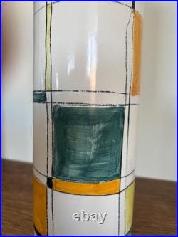 Vintage Mallorca Felanitx Studio Pottery Vase -Hand Painted Geometric MidCentury