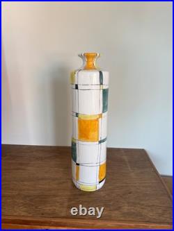 Vintage Mallorca Felanitx Studio Pottery Vase -Hand Painted Geometric MidCentury