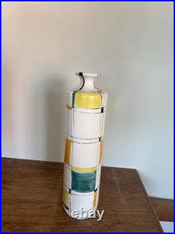 Vintage Mallorca Felanitx Studio Pottery Vase -Hand Painted Geometric MidCentury