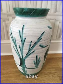 Vintage Mark Valcera 60s Studio Pottery Horse Detail Large Floor Vase 40cm Swiss