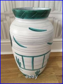 Vintage Mark Valcera 60s Studio Pottery Horse Detail Large Floor Vase 40cm Swiss