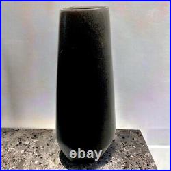 Vintage Marni Turkel MCM Studio Pottery Vase Large Charcoal 12½ inch Signed