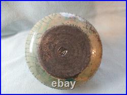 Vintage Raku Studio Pottery Vase Seal Mark To The Base FJ