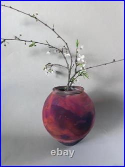 Vintage Raku vase. Vintage studio pottery vase