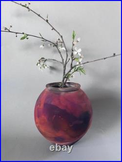 Vintage Raku vase. Vintage studio pottery vase