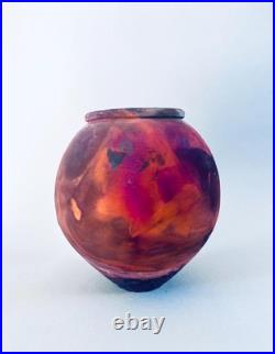 Vintage Raku vase. Vintage studio pottery vase