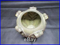 Vintage Rare Pottery Ephraim Rolled Leaf Green Vase