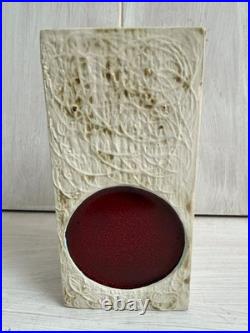 Vintage Retro Carn Studio Pottery Cornwall Red Spot 6 Vase Vgc