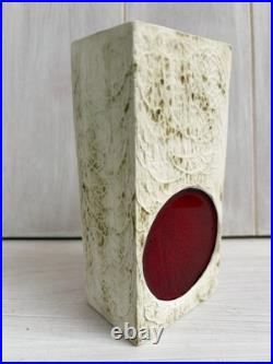 Vintage Retro Carn Studio Pottery Cornwall Red Spot 6 Vase Vgc
