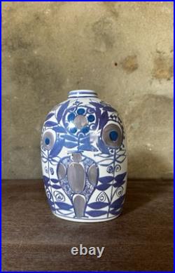 Vintage Royal Copenhagen Studio Pottery Blue Tenera Vase Kari Christensen 1960s