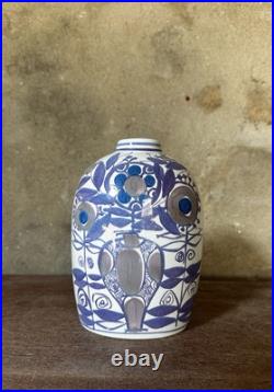 Vintage Royal Copenhagen Studio Pottery Blue Tenera Vase Kari Christensen 1960s