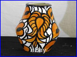 Vintage SMF Schramberg Studio Hand Painted Art Deco Style Art Pottery Vase