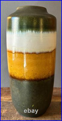 Vintage Scheurich 517-45 West Germany Floor Vase 45cm Green Mustard Yellow MCM