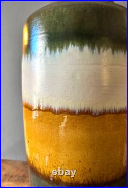 Vintage Scheurich 517-45 West Germany Floor Vase 45cm Green Mustard Yellow MCM