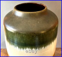 Vintage Scheurich 517-45 West Germany Floor Vase 45cm Green Mustard Yellow MCM